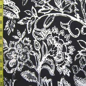 Black/White Floral Drawing Printed ITY 