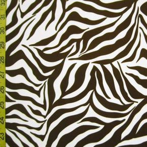 White/Chocolate Zebra Print Mesh 
