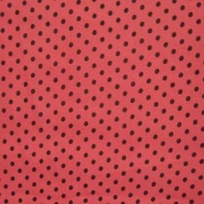  Black/Coral Polka Dots Printed Chiffon