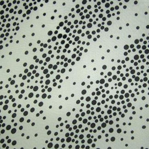  White/Black Diagonal Dot Printed Chiffon
