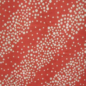 White/Coral Diagonal Dot Printed Chiffon