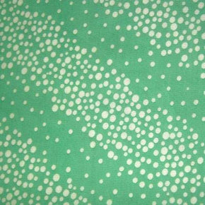  White/Mint Diagonal Dot Printed Chiffon