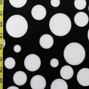  Black/White Bubbles Printed Scuba Neoprene