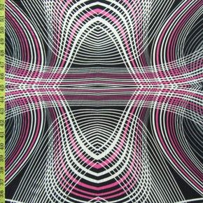  Black/White/Pink Geometric 3D Print on Polyester Spandex