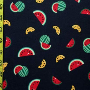  Blue Watermelon Print on Polyester Spandex