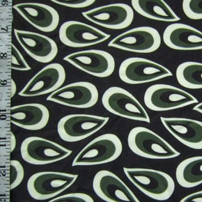  Black/Green/White 3D Eyes Print on Nylon Spandex