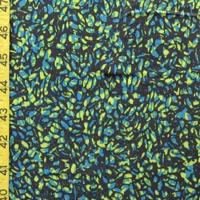  Blue/Yellow Flies Print on Polyester Spandex