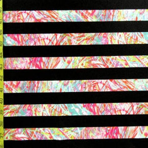 Multi-Colored Through the Blinds Print on Polyester Spandex