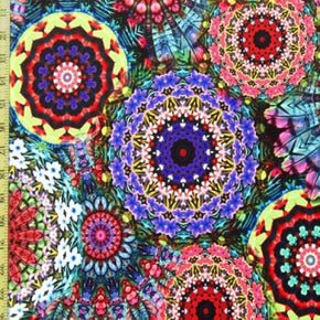 Multi-Colored Psychedelic Circles Print on Polyester Spandex