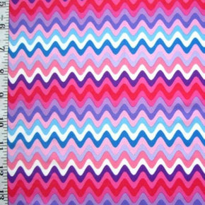Multi-Colored Small Wavy Print on Nylon Spandex