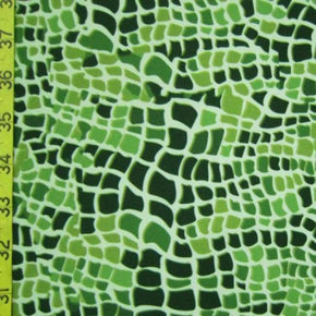  Green/Black Alligator Print on Polyester Spandex