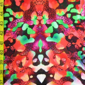 Multi-Colored Psychedelic Pattern Print on Polyester Spandex