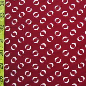  Pink/Maroon Nuts Print on Nylon Spandex