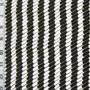  Black/White Vertical Woven Stripes Print on Nylon Spandex