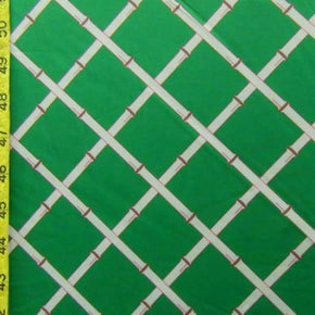  Green/White Checkerboard Print on Polyester Spandex