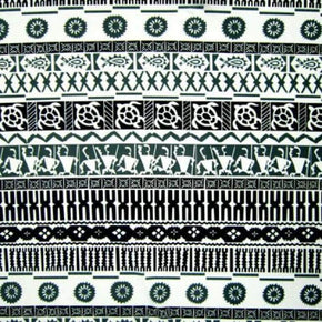 Multi-Colored Ancient Patterns Print on Nylon Spandex