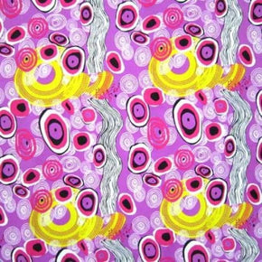  Purple/Yellow Bubbling Surface Print on Nylon Spandex