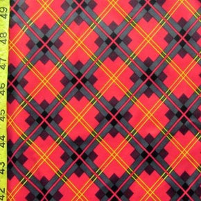Multi-Colored Geometric Round Checkerboard Print on Polyester Spandex