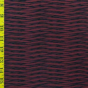  Maroon/Black Basket Weave Print on Polyester Spandex