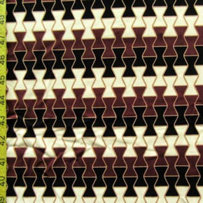  Brown/Black/White Hourglass Stripes Print on Nylon Spandex