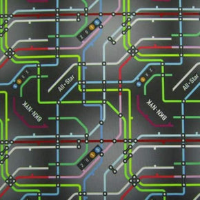 Multi-Colored NY Subway Print on Polyester Spandex