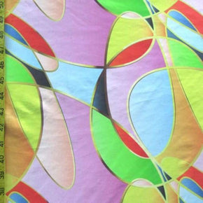 Multi-Colored Abstract Art Print on Nylon Spandex