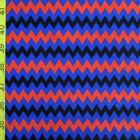  Red/Blue/Black Wavy Print on Nylon Spandex