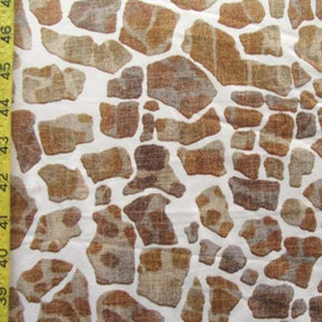  Brown/White Mosaic Print on Nylon Spandex