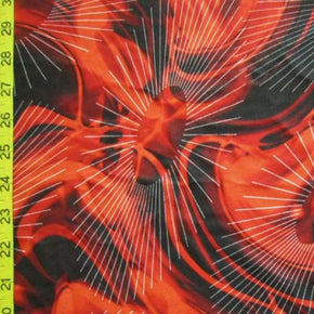 Red/Black Cosmos Print on Nylon Spandex