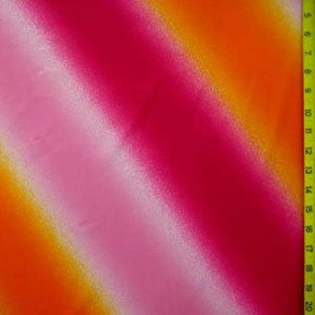  Red/Orange/Pink Diagonal Stripes Print on Nylon Spandex