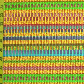 Multi-Colored Matte Woven Rug Print on Nylon Spandex