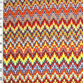 Multi-Colored Ancient Patterns Print on Polyester Spandex