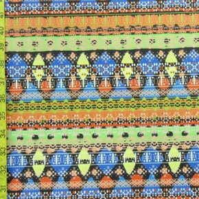 Multi-Colored Ancient Pattern Print on Polyester Spandex