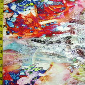 Multi-Colored Abstract Painting Print on Polyester Spandex