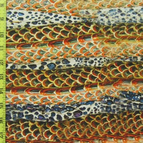 Multi-Colored Snake Print Collage Print on Polyester Spandex