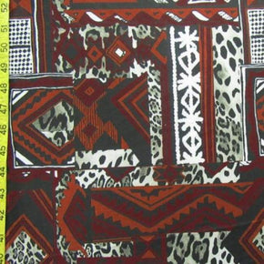 Multi-Colored Carpet Collage Print on Polyester Spandex
