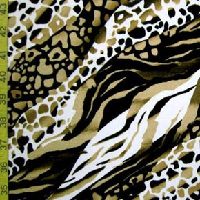 Multi-Colored Animal Print Collage Print on Nylon Spandex