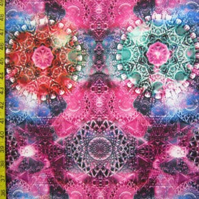 Multi-Colored Psychedelic Circles Print on Polyester Spandex