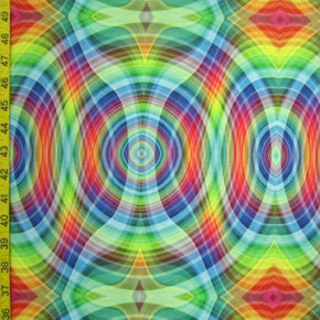  Tie-Dye Psychedelic 3D Circles Print on Polyester Spandex