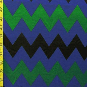  Black/Green/Royal Wavy Print on Nylon Spandex