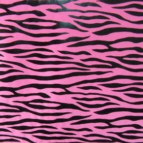  Black/Pink Shiny Zebra Print Printed Metallic Foil on Nylon Spandex