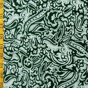  Black/Sky Blue Intricate Pattern Print on Polyester Spandex