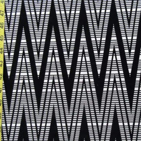  Black/White Big Wavy Print on Polyester Spandex