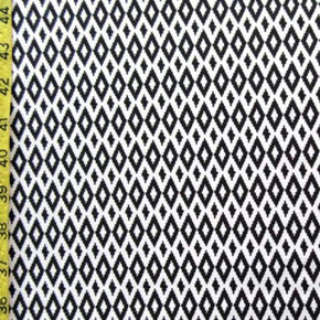  Black/White Diamond Shapes Print on Polyester Spandex