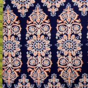  Blue Ancient Patterns Print on Polyester Spandex