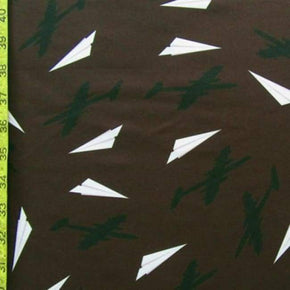  Chocolate Paper Airplanes Print on Polyester Spandex