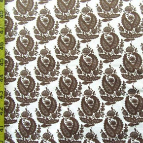  Chocolate/White Floral Print on Nylon Spandex