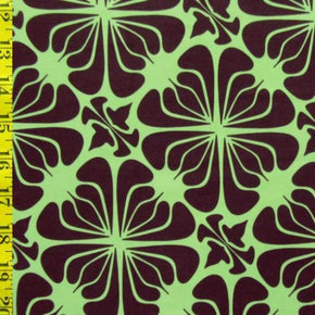  Coffee/Celery Roots Pattern Print on Nylon Spandex
