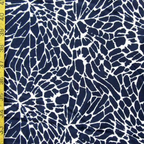  Dark blue/White Cracked Glass Print on Nylon Spandex