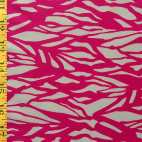  Fuchsia/Off White Hidden Bird & Flower Print on Polyester Spandex